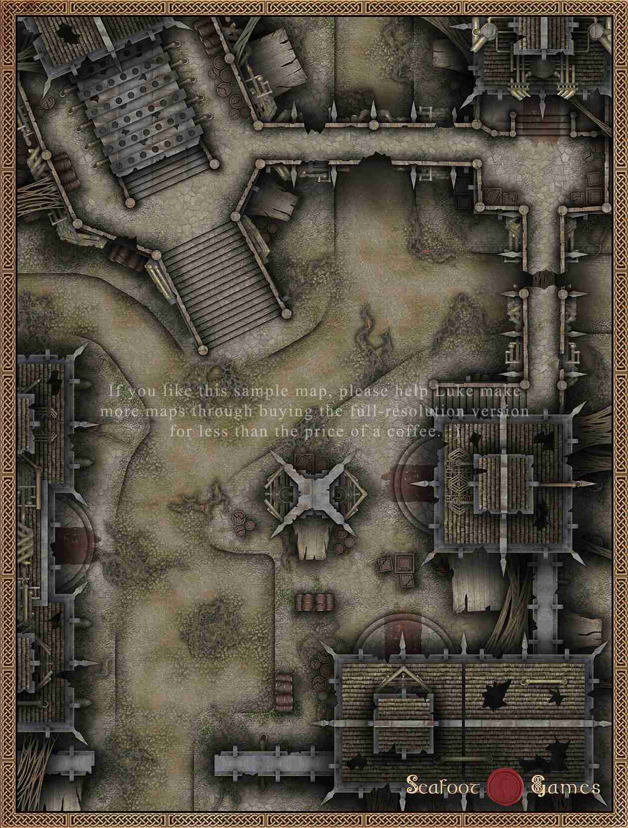 40×30 Battlemap – The Rotting Plaza