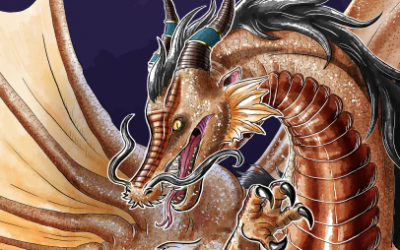 Regal Copper Dragon Portrait Stock Art